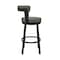 Armen Living Kobe 26" Counter Height Swivel Bar Stool in Black Finish and Gray Faux Leather 721535761760 - alternate 6